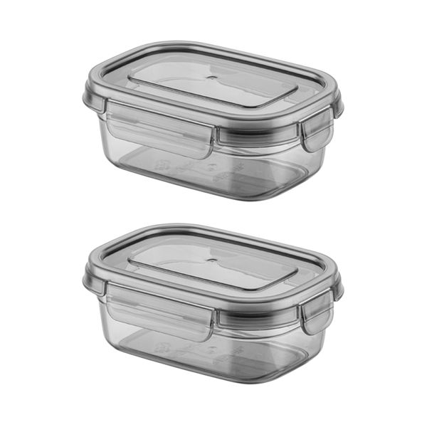 Storage Box 14x9.5x6cm 0.4lt Container Plastic With Lid - 2 Piece