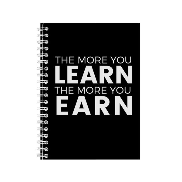 Learn A5 Notebook Spiral Lined Motivational Saying Graphic Notepad Gift 154