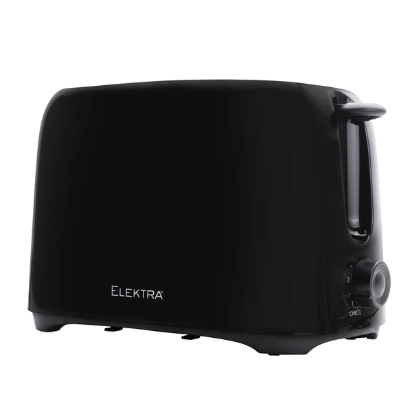 Elektra 700W 2 Slice Toaster with 6 Shade Control Compact Design Black