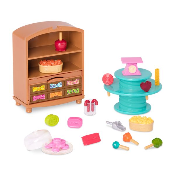 Li'l Woodzeez Candy Shop Accessories Playset with 21 Pieces