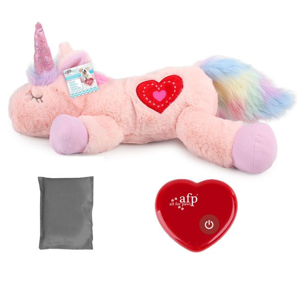 All For Paws Calming Unicorn Plush Dog Toy with Heartbeat &amp; Heat Pack