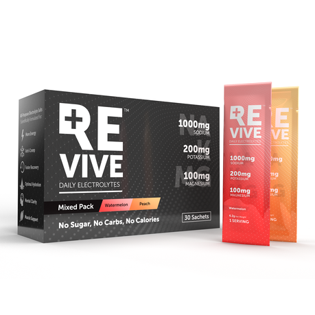 REVIVE Sugar-Free Daily Electrolytes | 30 Sachets - Watermelon and Peach