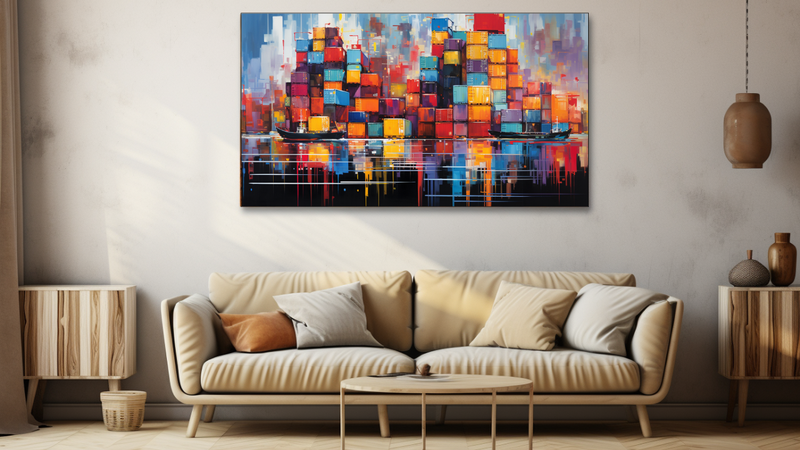 Canvas Wall Art - Container Cityscape - HD0010
