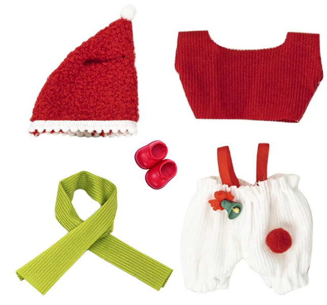 Red &amp; Green Christmas Outfit Set - For 17cm Dolls