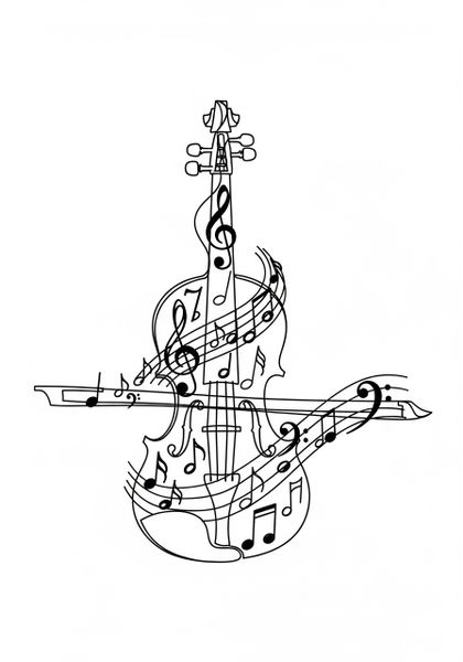 Canvas Modern Art Wallart Home Deco Art on Wall - Elegant_violin_melody