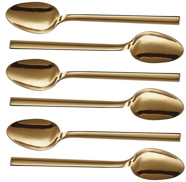 Teaspoons 6pc Square Handle Colours Stainless Steel
