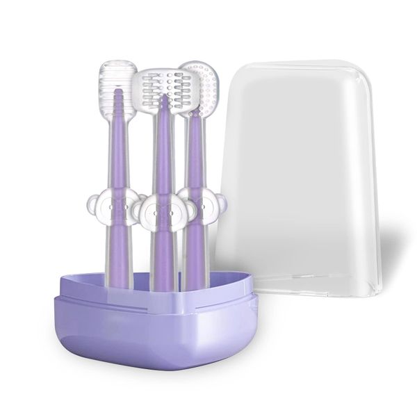 Baby tongue cleaning Set for Age 0-2 -3 PCS Silicone cleaning baby's mouth