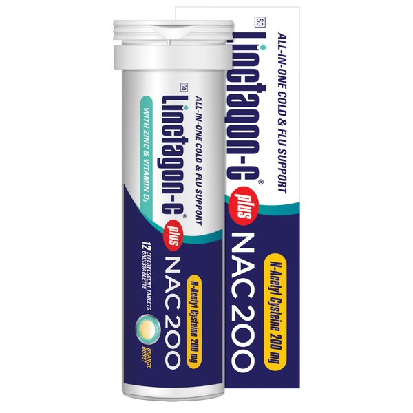 Linctagon C Effervescent Tablets Orange plus NAC 200 - 12's