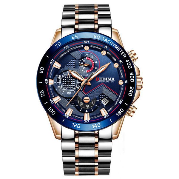 High end fashion three eye six needle multifunctional waterproof luminous s