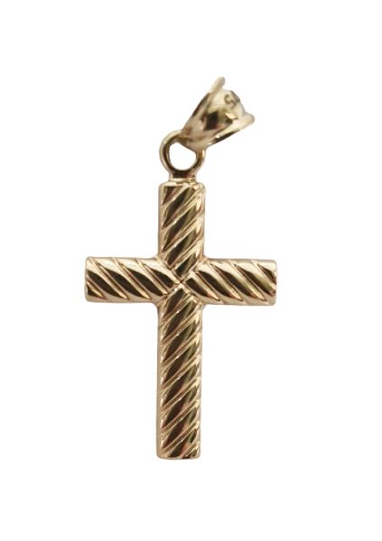 9ct Yellow Gold Medium Size Twisted Cross