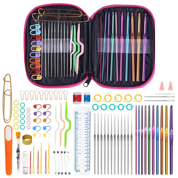 Craft 100 Piece All Inclusive Crochet Hook Accessories Kitting Sewing Kit