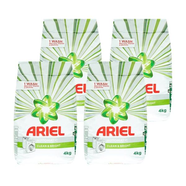 Ariel Automatic Clean &amp; Bright Washing Powder - (4 x 4KG)