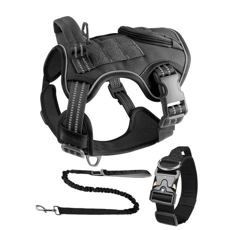Tactical Dog Traning Harness Vest Set with Dog Leash and Dog Collar Image