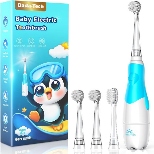 Baby Toddler 0-2-3 Years Old Kids Electric Toothbrush with LED Light 2