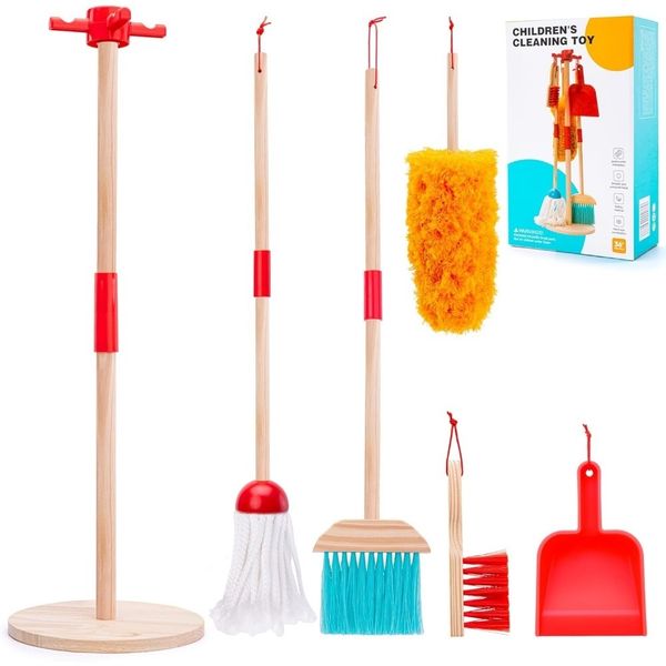 Melissa and Doug Let's Play House Dust! Sweep! Mop! 6 Piece Pretend Play Set