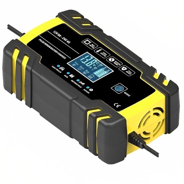 Car Battery Charger 12V 24V 8A Touch Screen Pulse Repair LCD Fast Charging
