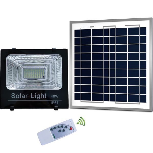 LED Flood Light(Battery Built In)-40W/6500K With Solar Panel