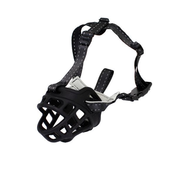 Dog Muzzle - Soft Silicone Muzzle Basket - Mouthguard - Black