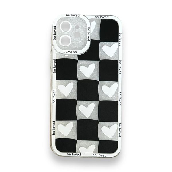 AMA Be Loved White &amp; Black Silicone Cover For iPhone 11 Pro Max -B