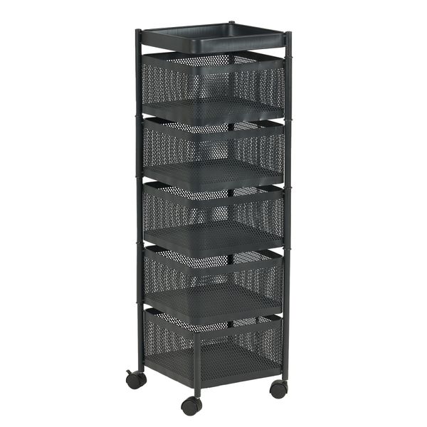 Rolling Storage Rack Multifunction Organizer Fruit Basket Trolley Cart