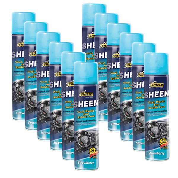 Shield - Sheen Vinyl, Plastic &amp; Rubber Care 300ml - Strawberry - 12 Pack
