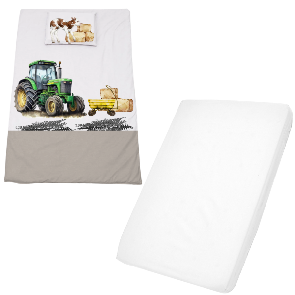 Cot Duvet Cover &amp; Waterproof Fitted Sheet 1170x560mm - Boer Seun