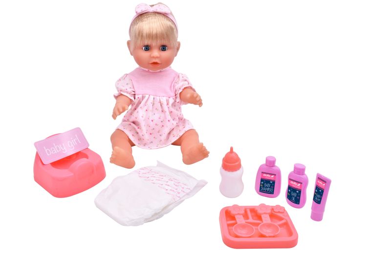 Drink &amp; Wet Olivia Girl Doll -Blonde Hair 38cm (15")-Pretend Play, Interact