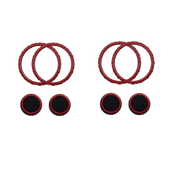 4 x Thumb Grips with 4 x Accent Rings for PS5 Controller (Blue)