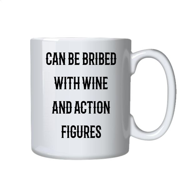 Wine and Action Figure Mug - Best Funny Novelty Gift Idea for Wine Drinkers