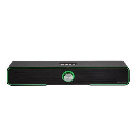 Desktop Soundbar Speaker Multimedia Sound Bar With Wireless Subwoofer-Green Image