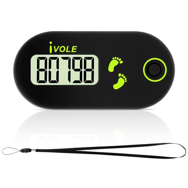 Mini 3D Walking Pedometer, Portable Sports Pedometer with Clip Lanyard