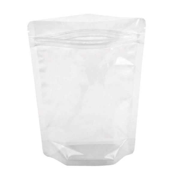 100 Piece Stand up Resealable Pouch Bags 150mm x 240mm Clear