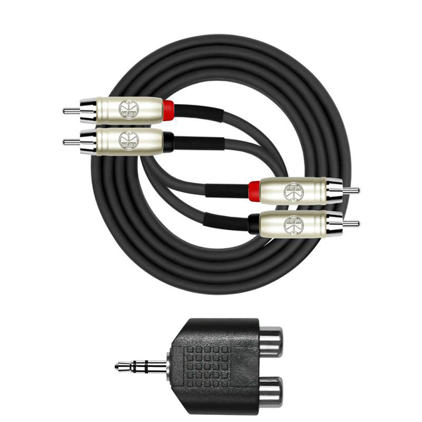 2x RCA to 2x RCA Stereo Audio Cable with 3.5mm to RCA Adapter - 1 meter
