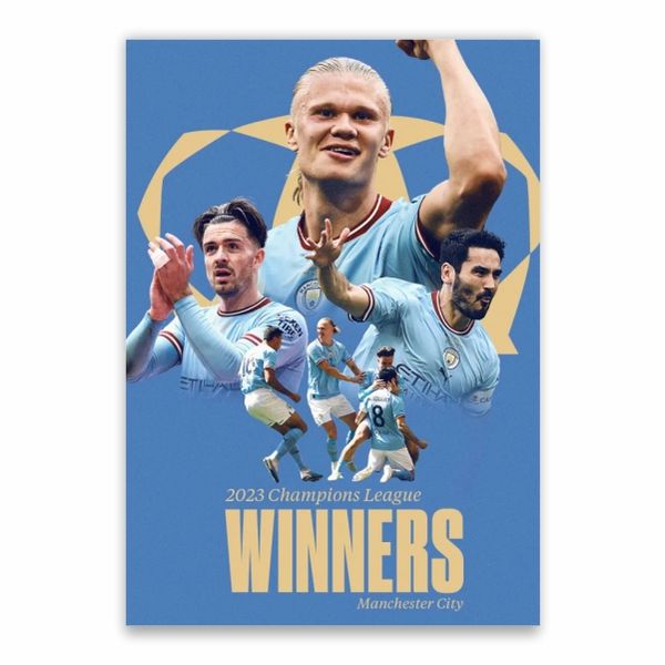Man City 2023 Champions League Winners Poster - A1