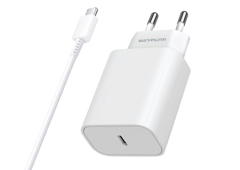 Ultra-Link 25W PD USB-C Fast Charge Wall Adapter with USB-C Cable