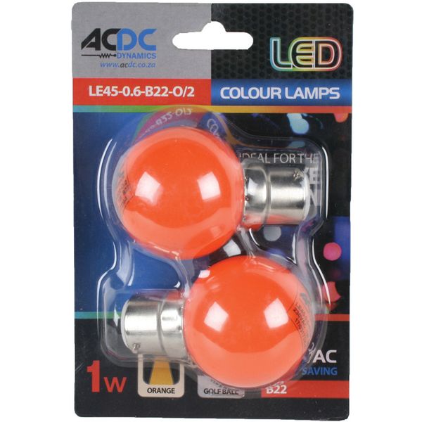 230VAC 1W Orange B22 Lamp Ball Type /2