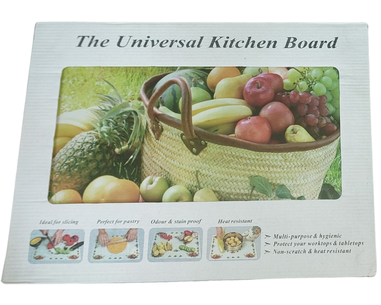 Universal Kitchen Board Glass Basket of Fruits