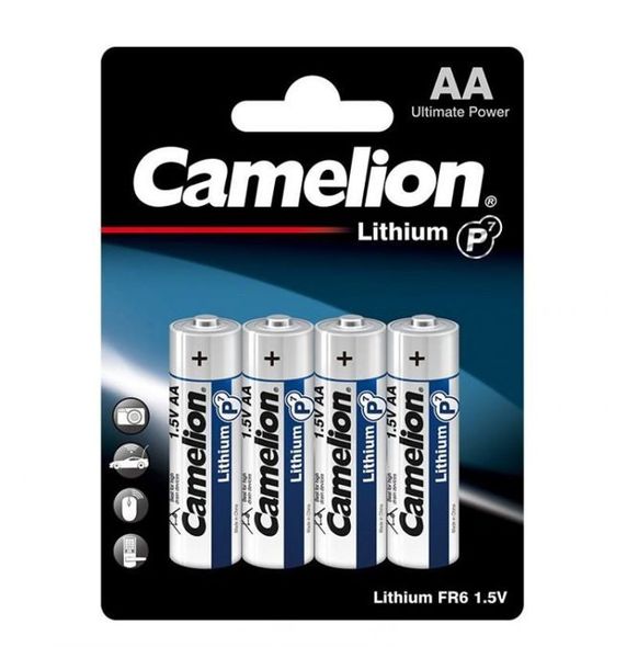CAMELION FR6-BP4 AA=Size Battery 1.5V Lithium Iron 4/Pack