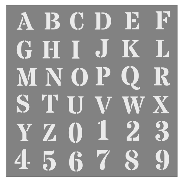 Alphabet Stencil - 4cm letter height