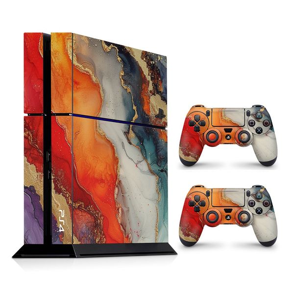 Decal Skin Compatible with PS4 - Vivid Marble Burst Gold (Decal Only)