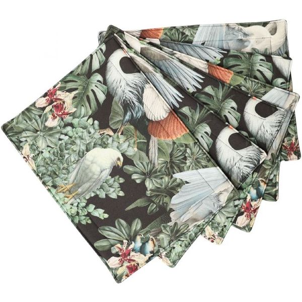 DSA Roccoro Black 100% Cotton Placemat - Set Of 6