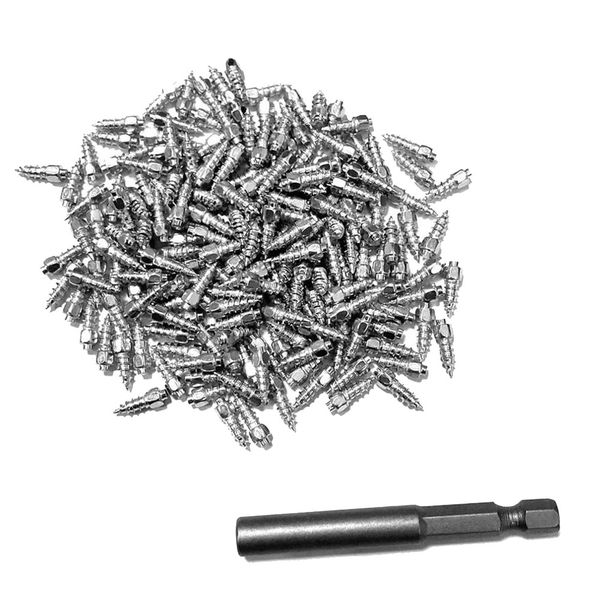 200 Pcs 4x12Mm Wheel Lugs Snow Screw Tire Studs Compatible with Universal