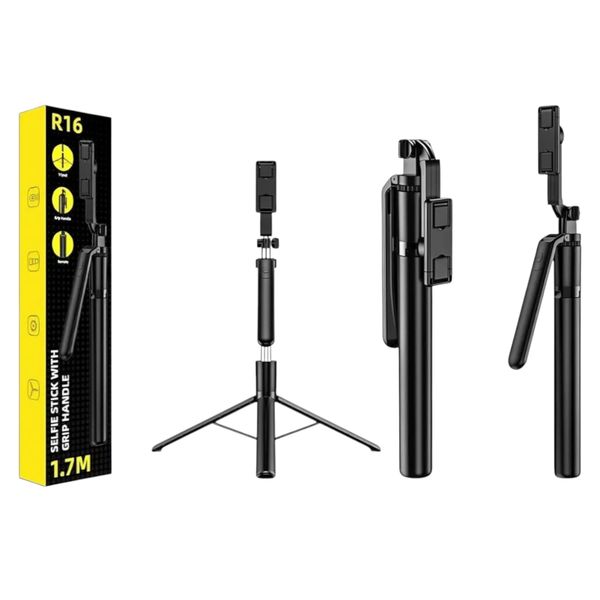 R16 Extendable Selfie Stick with Tripod Stand &amp; BT Remote for 360 Shoot