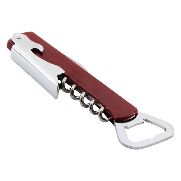 Bar Butler Wine &amp; Bottle Opener Maroon (140x40x12mm)