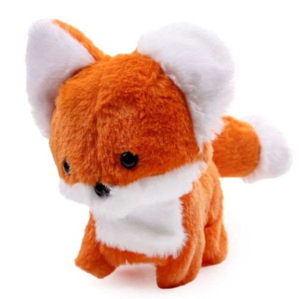 Cute Little Pet Plush Orange White Dog with Sound + Move
