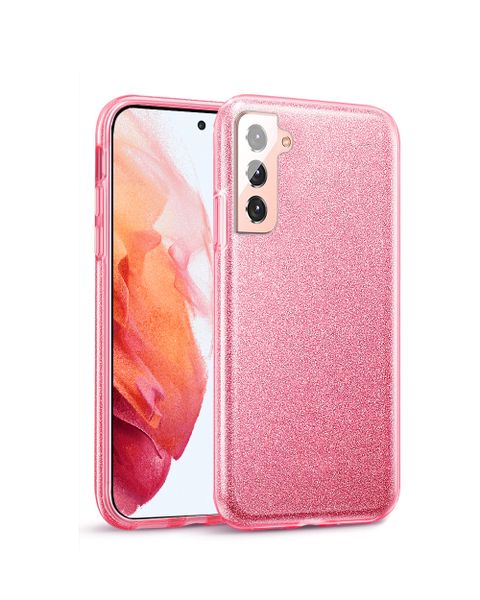 Tekron Glitter Sparkle Bling Protective Case for Samsung Galaxy S21 - Pink