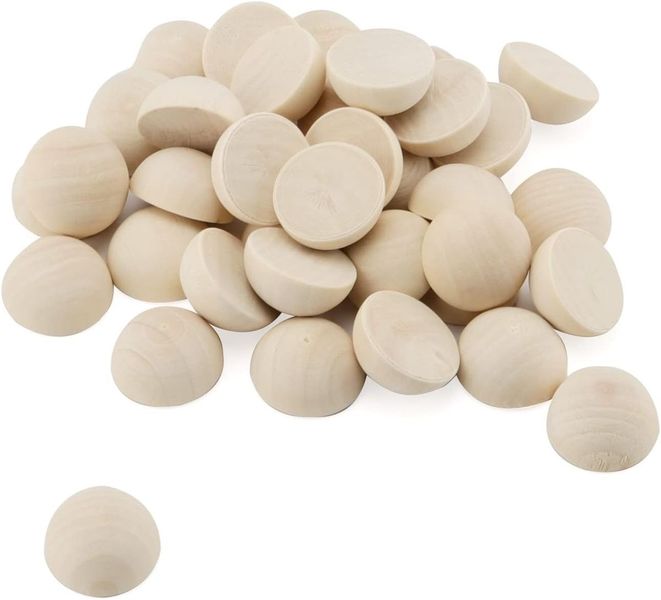 Craft Unfinished Split Wooden Balls 24Pcs