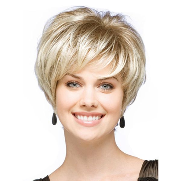 Synthetic Short Blonde Pixie Cut Wig
