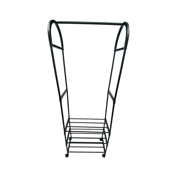 3-Tier Coat Rack Organizer with Wheels - Shelves &amp; Hooks
