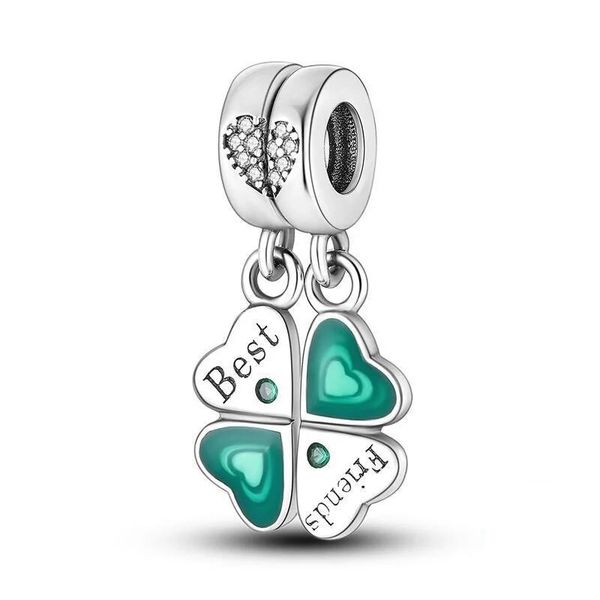 Friendship Best Friend Clover Heart Set S925 Charm for Charm Bracelet